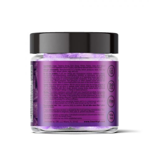 Sour Grape Gummies - Delta 8  - 500mg - Sour High - Thumbnail 4