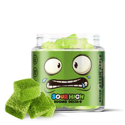 Sour Green Apple Gummies - Delta 8  - 500mg - Sour High - Thumbnail 1