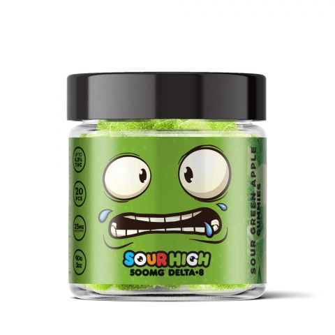 Sour Green Apple Gummies - Delta 8  - 500mg - Sour High - Thumbnail 2