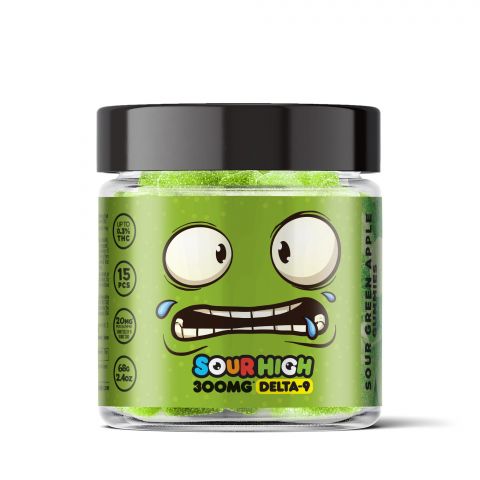 Sour Green Apple Gummies - Delta 9  - 300mg - Sour High - Thumbnail 2