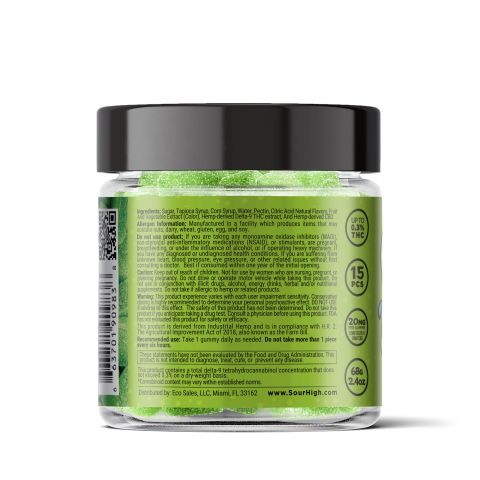 Sour Green Apple Gummies - Delta 9  - 300mg - Sour High - Thumbnail 4