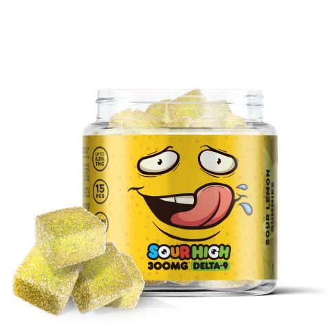 Sour Lemon Gummies - Delta 9  - 300mg - Sour High - Thumbnail 1