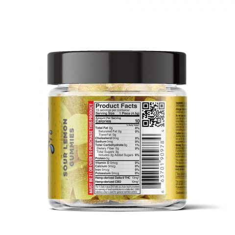 Sour Lemon Gummies - Delta 9  - 300mg - Sour High - 3