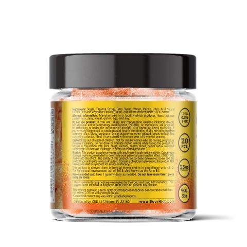Sour Mango Gummies - Delta 8  - 500mg - Sour High - Thumbnail 4