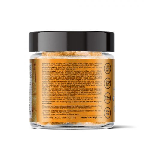 Sour Orange Gummies - Delta 8  - 500mg - Sour High - Thumbnail 4