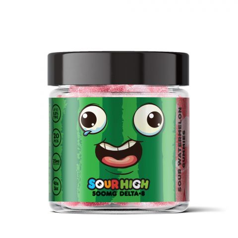 Sour Watermelon Gummies - Delta 8  - 500mg - Sour High - Thumbnail 2