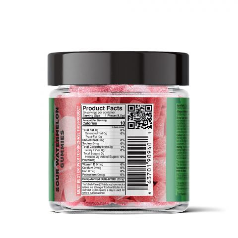 Sour Watermelon Gummies - Delta 8  - 500mg - Sour High - Thumbnail 3