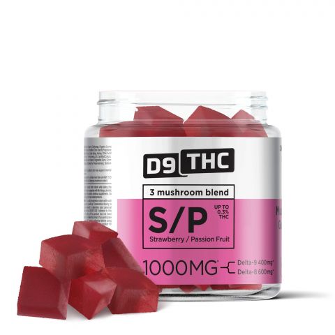 Strawberries & Passion Fruit Gummies - Delta 9  - 1000mg - D9 THC - Thumbnail 1