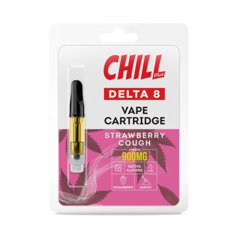 Strawberry Cough Cartridge - Delta 8 THC - Chill Plus - 900mg (1ml) - Thumbnail 2