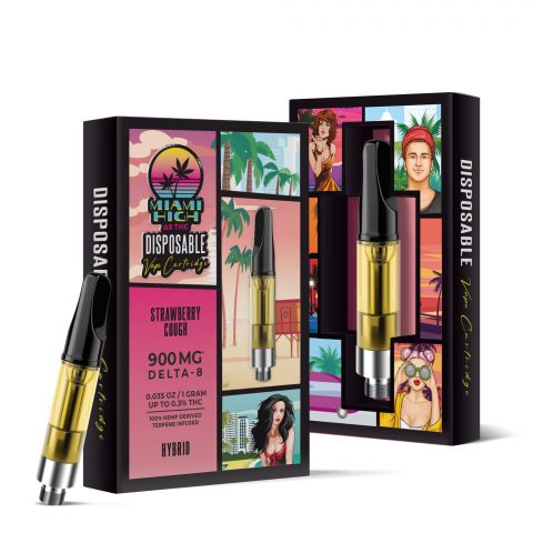 Strawberry Cough Cartridge - Delta-8 THC - Miami High - 900MG - Thumbnail 1