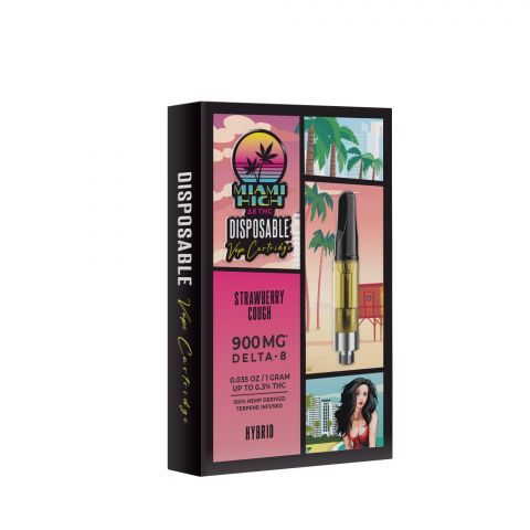 Strawberry Cough Cartridge - Delta-8 THC - Miami High - 900MG - Thumbnail 2