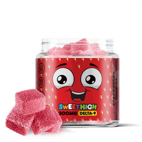 Strawberry Gummies - Delta 9  - 300mg - Sour High - Thumbnail 1