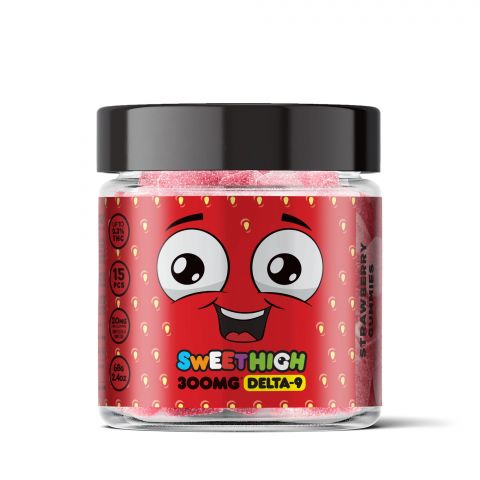 Strawberry Gummies - Delta 9  - 300mg - Sour High - Thumbnail 2