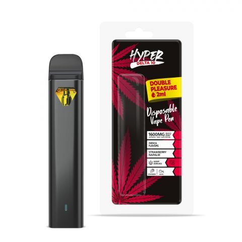 D10, D8 Vape Pen - 1600mg - Strawberry Napalm - Indica - 2ml - Hyper - Thumbnail 1