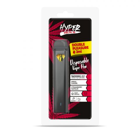 D10, D8 Vape Pen - 1600mg - Strawberry Napalm - Indica - 2ml - Hyper - 2