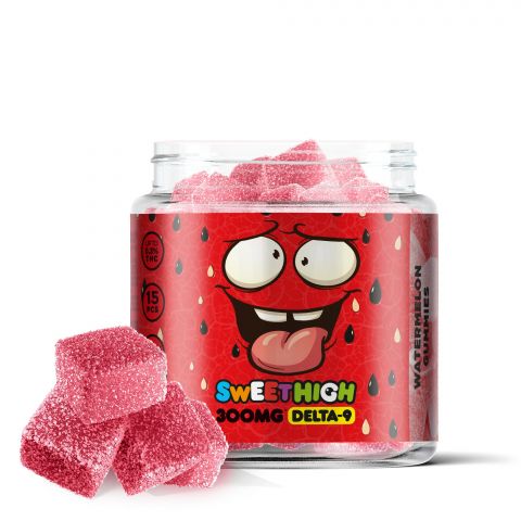 Watermelon Gummies - Delta 9  - 300mg - Sour High - Thumbnail 1
