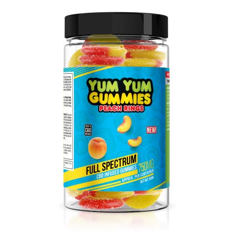 Yum Yum Gummies - CBD Full Spectrum Peach Rings - 750mg - Thumbnail 2