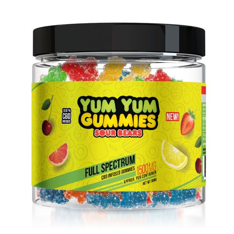 Yum Yum Gummies - CBD Full Spectrum Sour Bears - 1500mg - 2