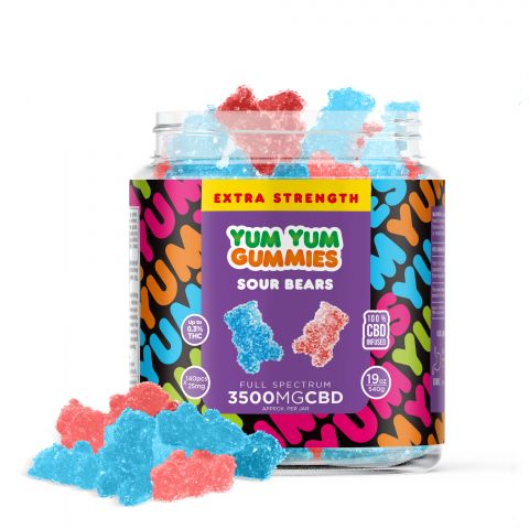 Yum Yum Gummies - CBD Full Spectrum Sour Bears - 3500mg - 1