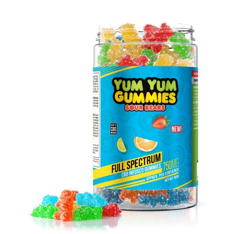 Yum Yum Gummies - CBD Full Spectrum Sour Bears - 750mg - 1