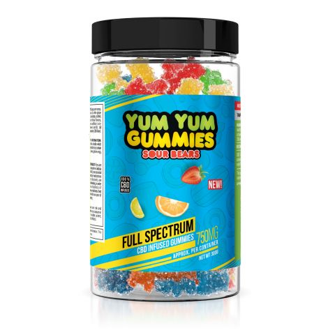 Yum Yum Gummies - CBD Full Spectrum Sour Bears - 750mg - Thumbnail 2