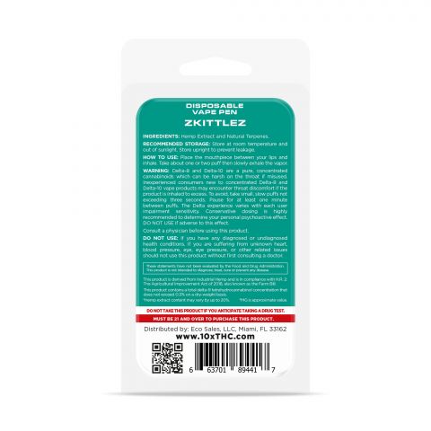 Zkittles Disposable - Delta 10 THC - 10X - 700 MG - Thumbnail 3