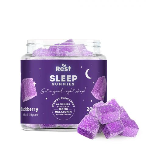 Blackberry Gummies - Melatonin - 120MG - Rest Sleep Gummies - Thumbnail 1
