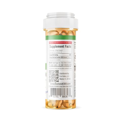 CBD Isolate Capsules - 500mg - Diamond CBD - Thumbnail 3