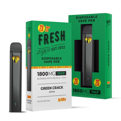 THCP, D8, HHC Vape Pen - 1800mg - Green Crack - Sativa - 2ml - Fresh - Thumbnail 1