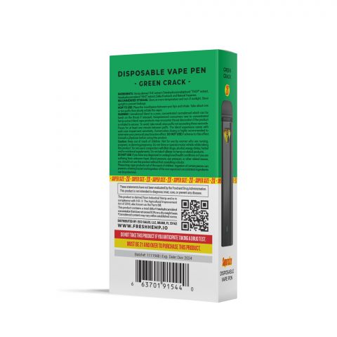 THCP, D8, HHC Vape Pen - 1800mg - Green Crack - Sativa - 2ml - Fresh - Thumbnail 4