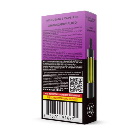 THCP, D8, HHC Vape Pen - 3600mg - Grand Daddy Pluto - Indica - 4ml - Fresh - Thumbnail 3