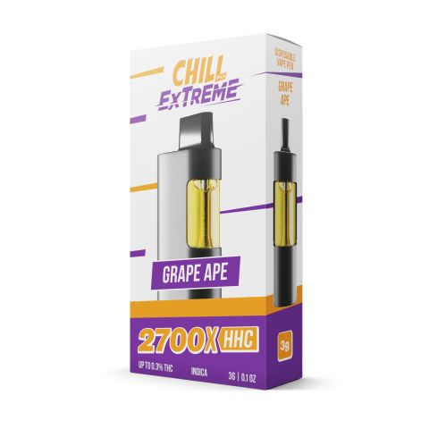 HHC Vape Pen - 2700mg - Grape Ape - Indica - 3ml - Chill Extreme - Thumbnail 2