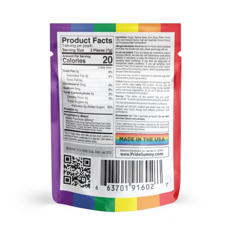 Male Sex Gummies - Proprietary Blend  - 500MG - Pride - Thumbnail 3