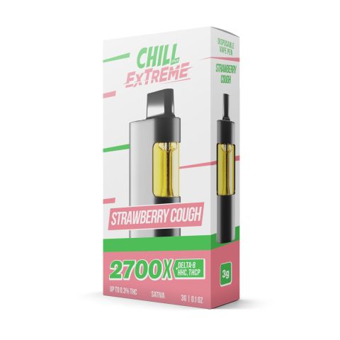 THCP, D8, HHC Vape Pen - 2700mg - Strawberry Cough - Sativa - 2ml - Chill Extreme - 2