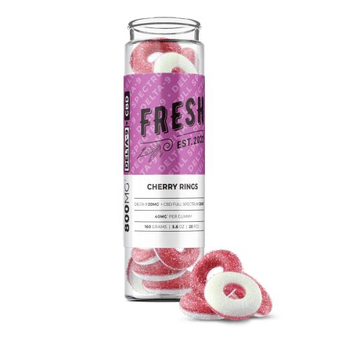 Cherry Rings Gummies - Delta-9, CBD Blend - 800MG - Fresh - 1