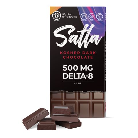 Satla - Delta 8 THC - Kosher Dark Chocolate Bar - 500MG - 1