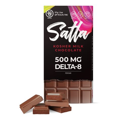 Satla - Delta 8 THC - Kosher Milk Chocolate Bar - 500MG - 1