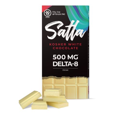 Satla - Delta 8 THC - Kosher White Chocolate Bar - 500MG - 1