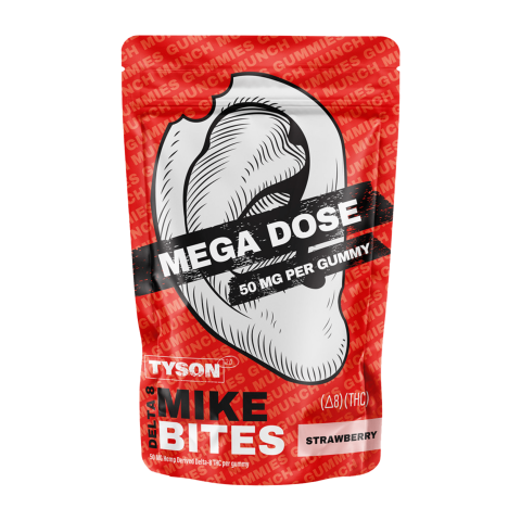 Strawberry Mike Bites Gummies - Delta 8 - 1000mg - Tyson 2.0 - Thumbnail