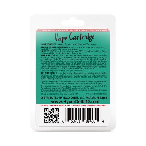 GG4 Cartridge - Delta 10 THC - Hyper - 900mg (1ml) - Thumbnail 3