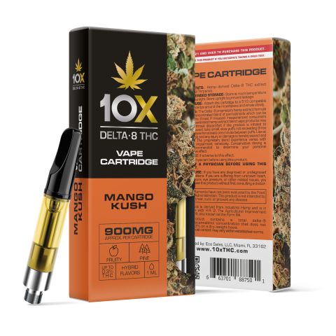 Mango Kush Cartridge - Delta 8 THC - 10X - 900mg - Thumbnail 1