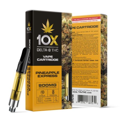 D8 Vape Cart - 900mg - Pineapple Express - Hybrid - 1ml - 10X - Thumbnail 1