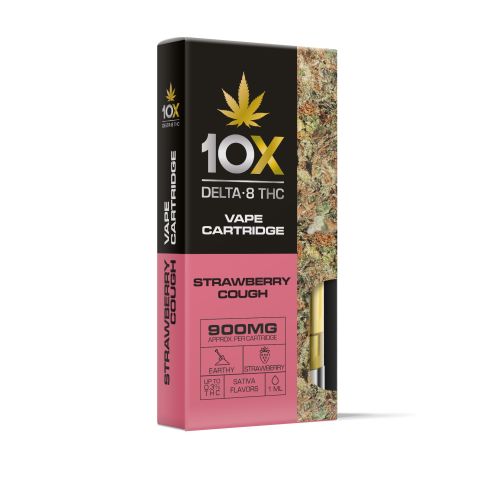 Strawberry Cough Vape Cartridge - Delta 8 THC - 10X - 900mg - Thumbnail 2