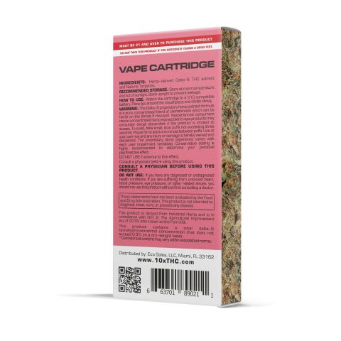 D8 Vape Cart - 900mg - Strawberry Cough - Sativa - 1ml - 10X - Thumbnail 3