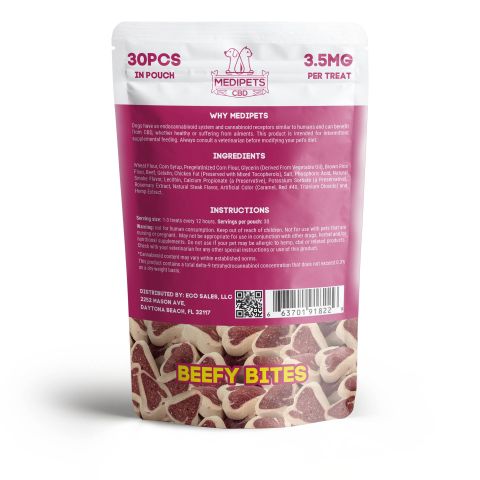 Beefy Bites - CBD Dog Treats - 105mg - MediPets - Thumbnail 3