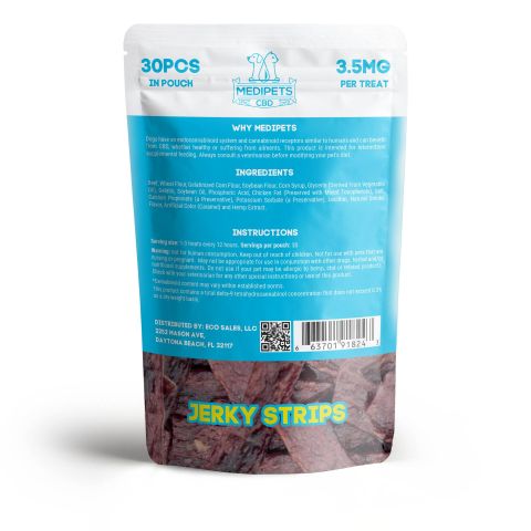Jerky Strips - CBD Dog Treats - 105mg - MediPets - 3