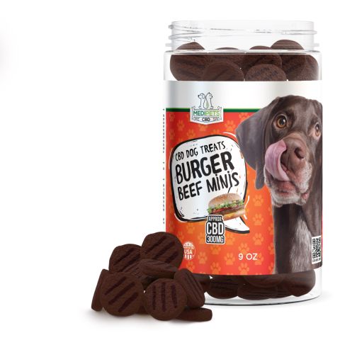 CBD Dog Treats - Burger Beef Minis - 300mg - MediPets - Thumbnail 1