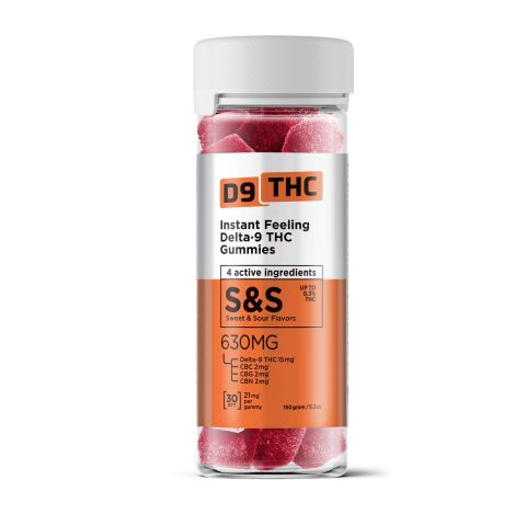 Nano D9, CBN, CBG, CBC Gummies - 21mg - Sweet & Sour - D9 THC - Thumbnail 2