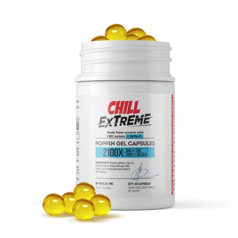 CBD, D8 Capsules - 35mg - Chill Extreme - 60ct - Thumbnail 1
