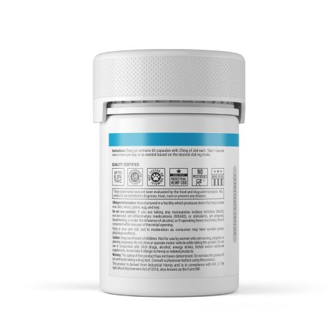 Full Spectrum CBD Capsules - 25mg - Diamond - 60ct - Thumbnail 4